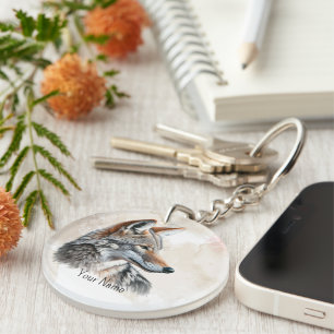 Porte-clés Coyote Country Cottagecore Rustique Impression