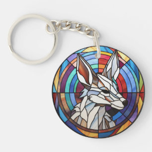 Porte-clés Coyote en verre doux