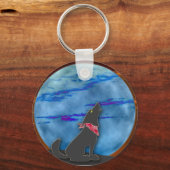 Porte-clés Coyote Howling à la Lune Bleue (Recto)