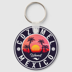 Porte-clés Cozumel île de Mexico Retro Sunset Souvenirs