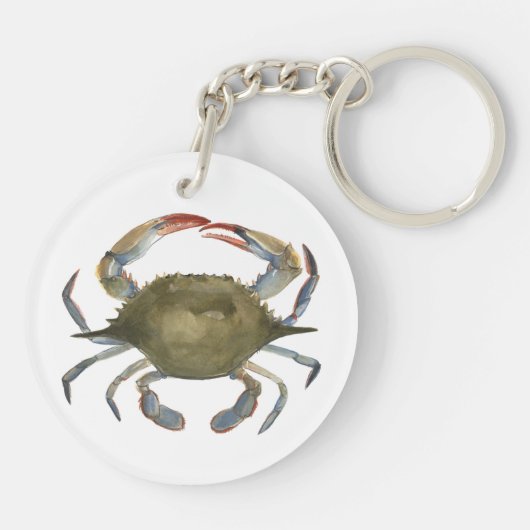 Porte-clés Crabe d'aquarelle - gris (Dos)