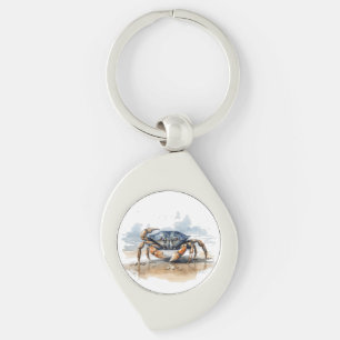 Porte-clés Crabe de plage à l'aquarelle