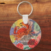 Porte-clés Crabe Plage Nautique Art de la mer (Recto)