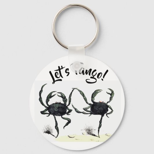 Porte-clés Crabe tango danse mignonne crabe de plage d'été vi (Recto)