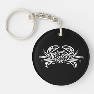Porte-clés Crabe tribal noir et blanc