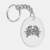 Porte-clés Crabe tribal noir et blanc (Devant gauche)