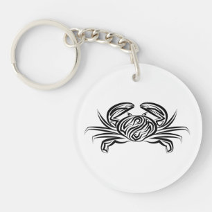 Porte-clés Crabe tribal noir et blanc