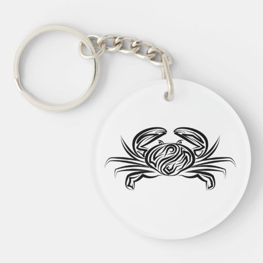 Porte-clés Crabe tribal noir et blanc (Devant)