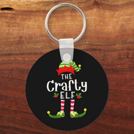 Porte-clés Crafty Christmas Elf Matching Pajama X-mas Party (Recto)