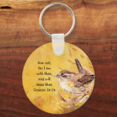 Porte-clés Crainte non encouragée Aquarelle Oiseau (Recto)