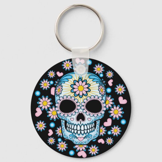 Porte-clés Crâne à sucre coloré (Recto)
