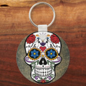 Porte-clés Crâne à sucre de fleurs (Recto)