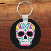 Porte-clés Crâne à sucre fleur fantaisie (Verso)