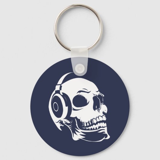 Porte-clés Crâne avec casque (Recto)