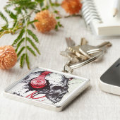 Porte-clés Crâne avec conception casque (Côté)