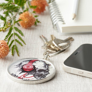 Porte-clés Crâne avec conception casque