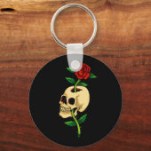 Porte-clés Crâne avec rose (Recto)