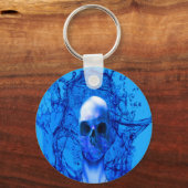 Porte-clés crâne bleu Alien (Recto)