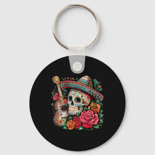 Porte-clés Crâne Cinco De Mayo Sombrero Fiesta Crâne mexicain