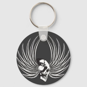 Porte-clés Crâne croisé avec ailes