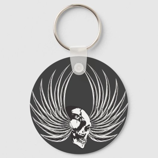 Porte-clés Crâne croisé avec ailes (Recto)