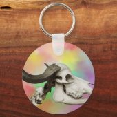 Porte-clés Crâne de buffle sur un Arrière - plan d'aquarelle (Recto)