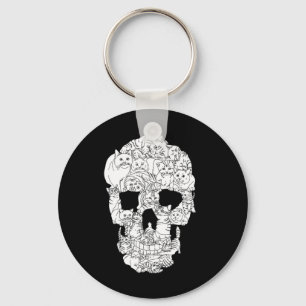 Porte-clés Crâne de chat Kitty Skeleton Costume d'Halloween T