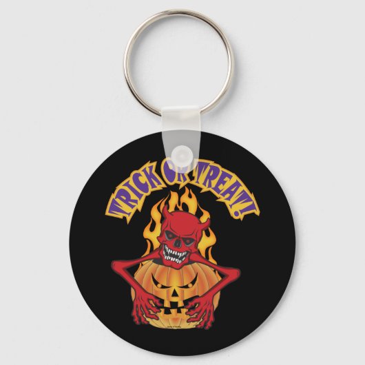 Porte-clés Crâne de diable Halloween (Recto)
