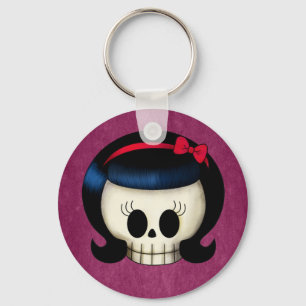 Porte-clés Crâne de la fille Rockabilly