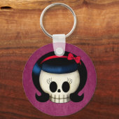 Porte-clés Crâne de la fille Rockabilly (Recto)