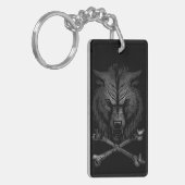 Porte-clés Crâne de loup et os croisés (Devant gauche)