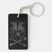 Porte-clés Crâne de loup et os croisés (Dos)