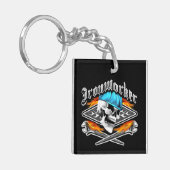 Porte-clés Crâne de serrurier et clés flamboyantes (Devant gauche)