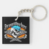 Porte-clés Crâne de serrurier et clés flamboyantes (Dos)