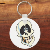 Porte-clés crâne de squelette souriant drôle (Recto)