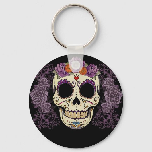 Porte-clés Crâne de sucre pourpre (Recto)