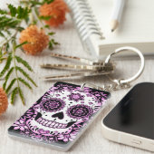 Porte-clés Crâne de sucre pourpre (Devant droit)