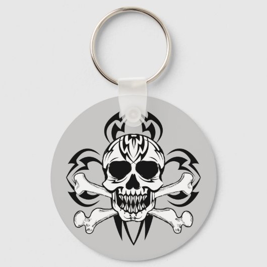 Porte-clés Crâne de tatouage tribal (Recto)