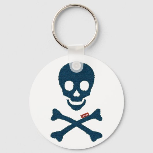 Porte-clés crâne denim (Recto)