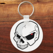 Porte-clés Crâne des yeux rouges du mal sang (Recto)