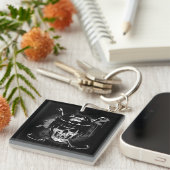 Porte-clés Crâne d'hockey (Devant Droit)