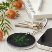 Porte-clés Crâne Effrayant et Plante en Pot (Devant Droit)
