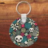 Porte-clés Crâne en fleurs (Recto)