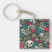Porte-clés Crâne en fleurs (Devant)