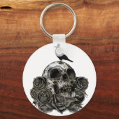 Porte-clés Crâne et corbeau (Recto)
