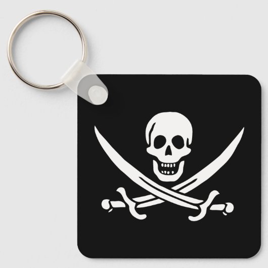 Porte-clés Crâne et épées Drapeau pirate de Calico Jack (Recto)