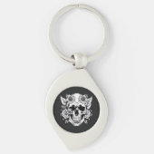 Porte-clés Crâne floral (Devant)