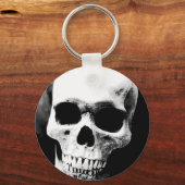 Porte-clés Crâne noir et blanc (Recto)