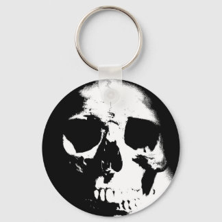 Porte-clés Crâne noir et blanc