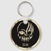 Porte-clés Crâne noir et or (Recto)